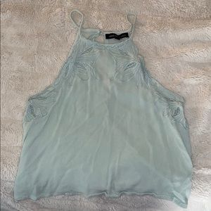 light blue loose fitting crop top